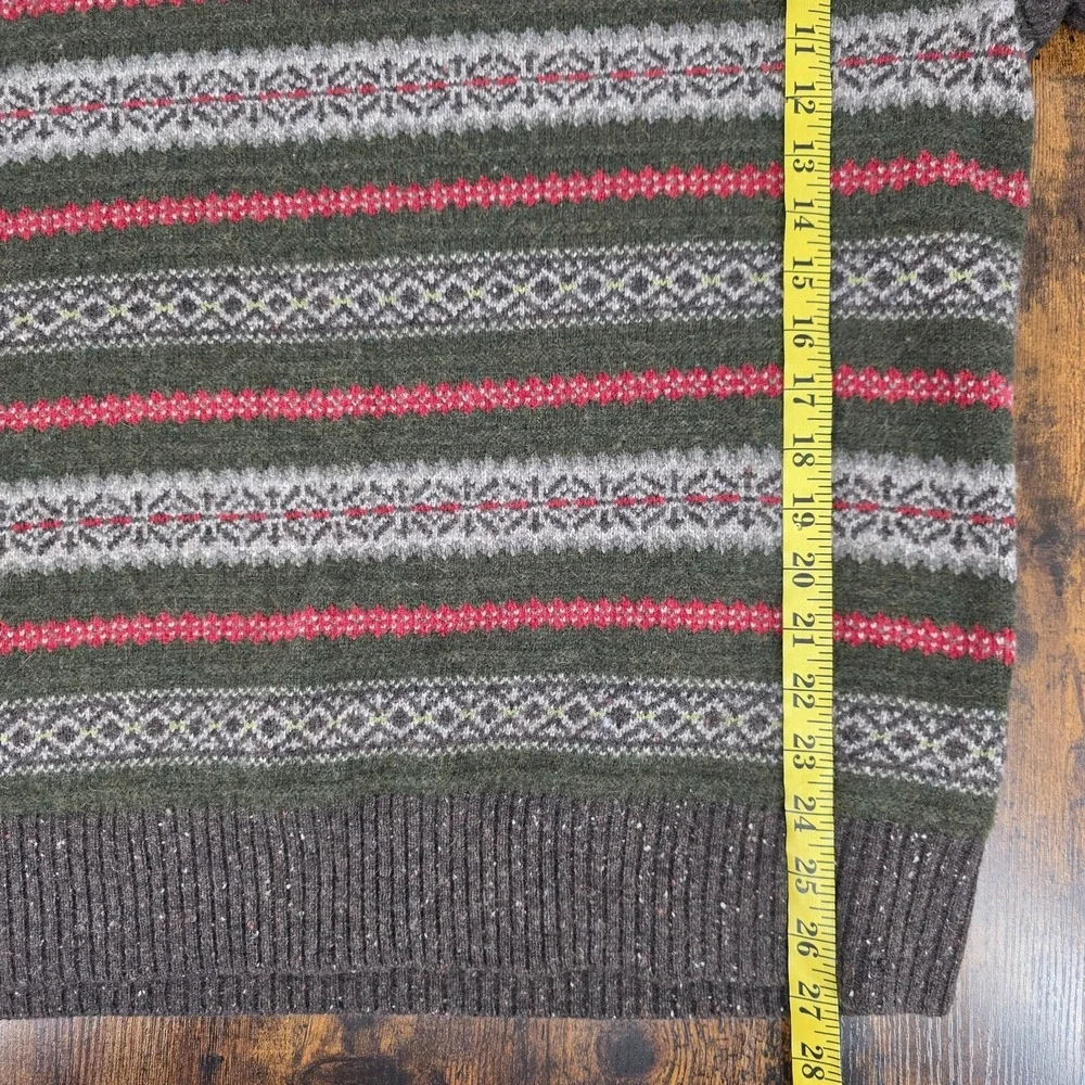 Eddie Bauer Sweater Nordic Fair Isle‎ Brown Wool Camel Blend Pullover Mens XL - Picture 7 of 7